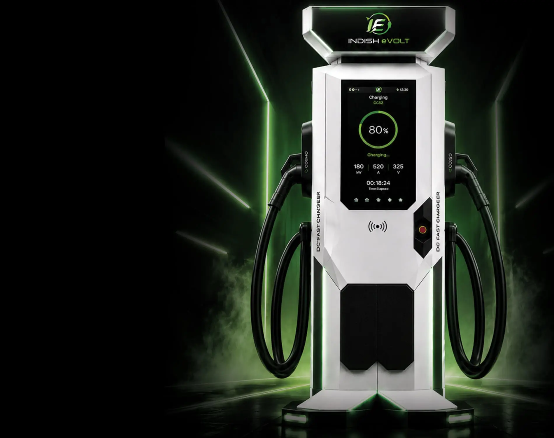 An Indish eVolt DC fast charging station